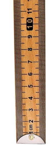 Miniatura 3 de EISCO Palillo medidor de doble cara - Barra métrica de madera dura, lectura horizontal y extremos metálicos protectores