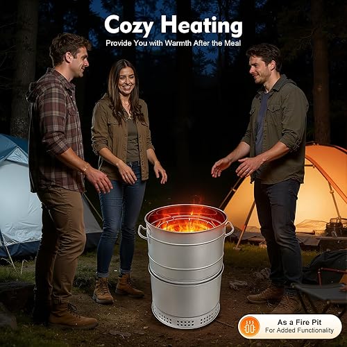 Miniatura 6 de Parrillas de carbón portátiles grandes sin humo, parrilla de barbacoa de acero inoxidable, parrilla portátil para barbacoa que permite 50 pinchos,