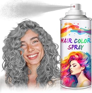 Grey Hair Spray Color Temporary Kids,Natural Washable Temporary Hair Dye for Halloween,Crazy Hair Day,Christmas Cosplay Party,120ML(Gray Hair Spray)
