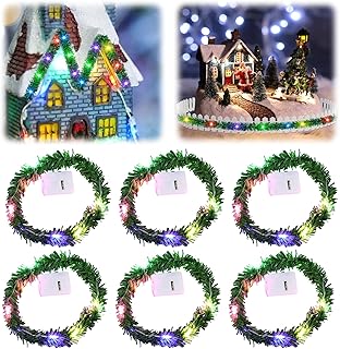 Seasboes Pack of 6 Dollhouse Mini LED Fairy Lights, 0.5 m Dollhouse Mini LED Fairy Lights, Gnome Accessories, Colourful Christmas Illuminated, Miniature Fairy Lights Gnome, Dollhouse Furniture Light