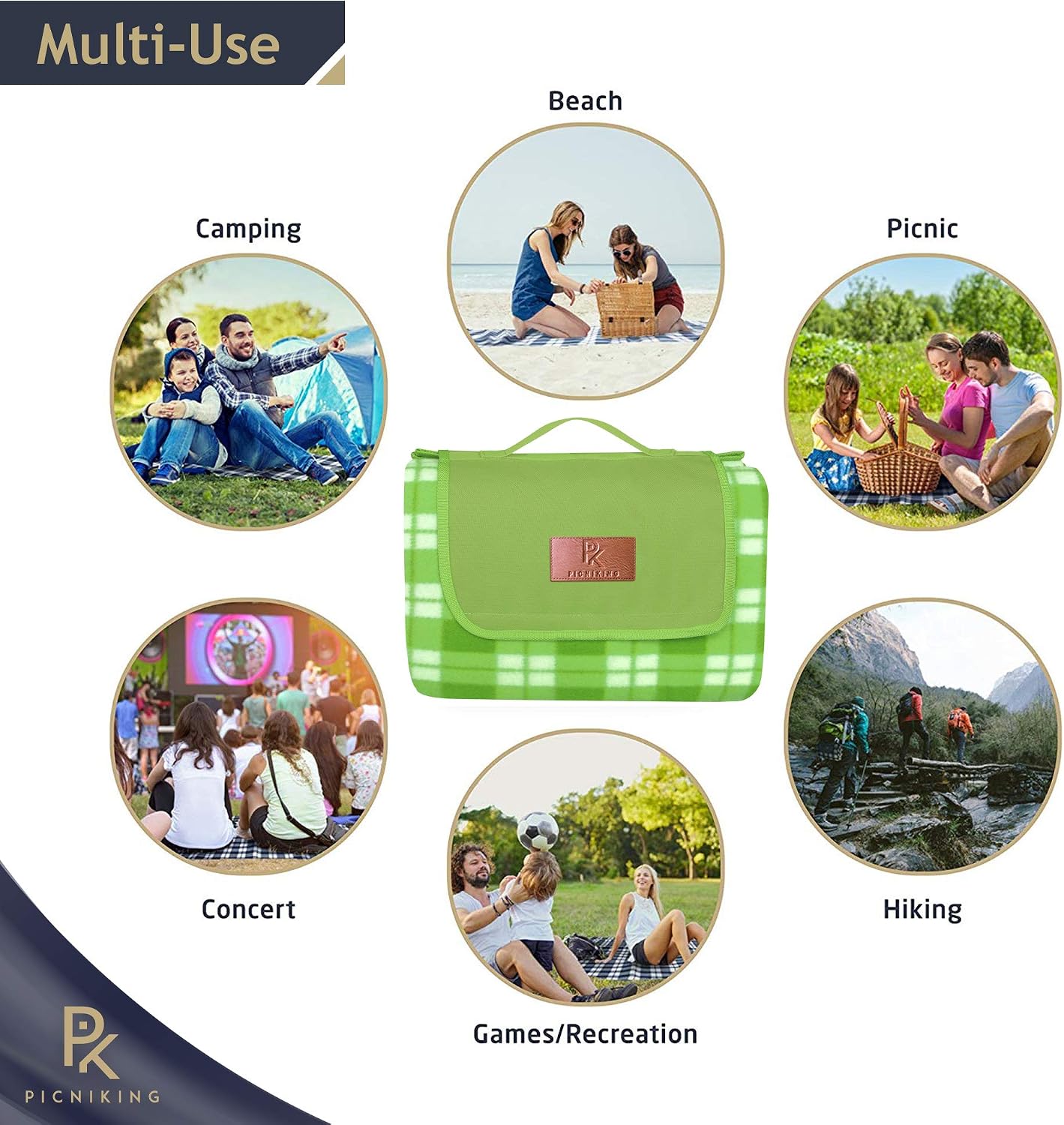 PK Waterproof Picnic Blanket | Extra Large Beach Blanket Waterproof Sandproof | Beach Mat Sand Free Waterproof Blanket For Outdoor Blanket Waterproof | Picnic Mat | Waterproof Beach Blanket Oversized