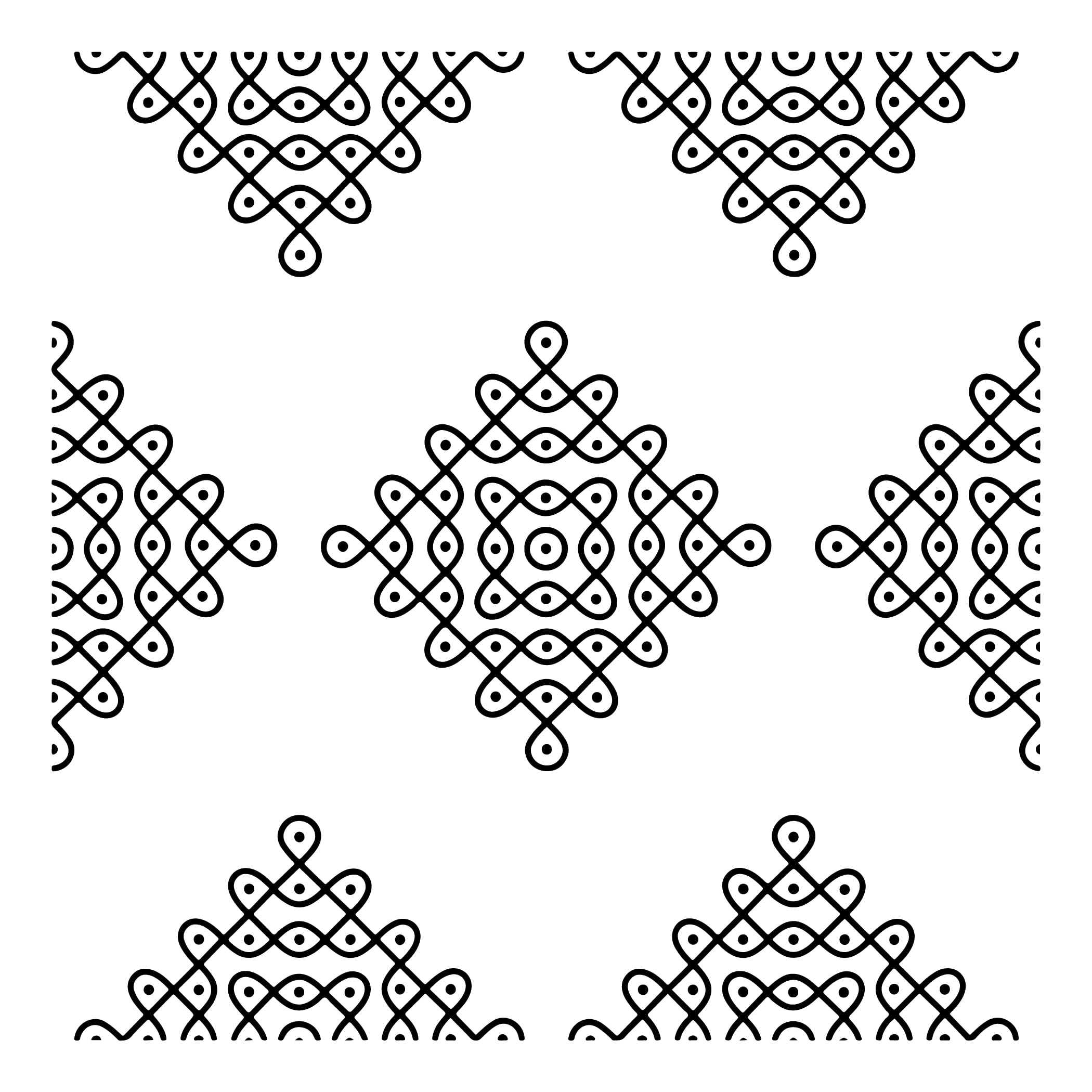 Kolam Wall Stickers Big Size for Home Decor | Traditional Kolam Design 25x25 Inch | Easy Peel and Stick Wall Decor Kolam Sticker for Pooja Room Entrance Hall Festive Decoration (Black)-image-19