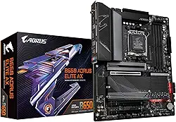 GIGABYTE B650 AORUS Elite AX (AM5/LGA 1718/AMD B650/ATX/ 5 anos de garantia/DDR5/M.2/PCIe 5.0/USB 3.2 Gen2X2 Type-C/WiFi 6E/2.5GbE LAN/Q-Flash Plus/EZ-Latch/Placa-mãe para jogos)