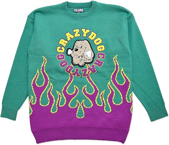 ガルフィー ファイヤーパターン ニット 刺繍 セーター 炎 大型犬