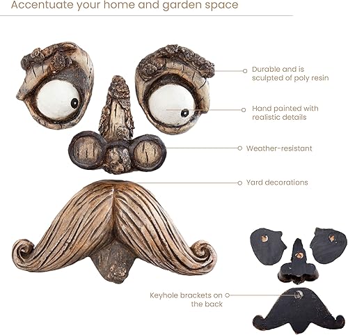 Miniatura 6 de Bits and Pieces - Abrazador de árbol "Old Man" - Decoraciones de patio - Escultura de árbol caprichosa - Decoración de jardín - Arte de jardín