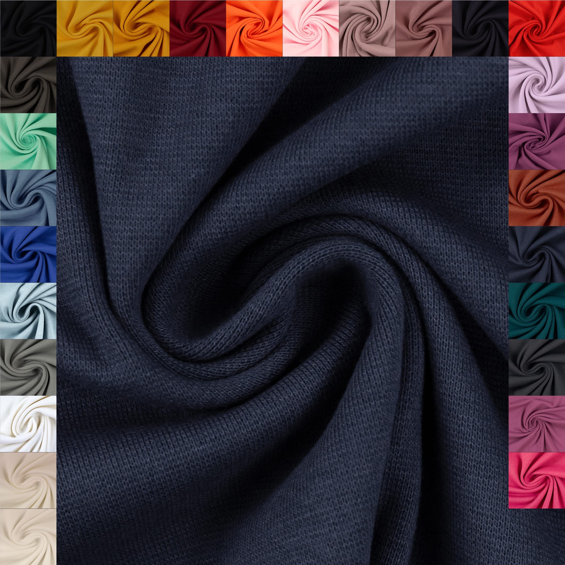 SwafingEike Sweat Plain Coupon (Denim Blue, 1.0 m) (744)