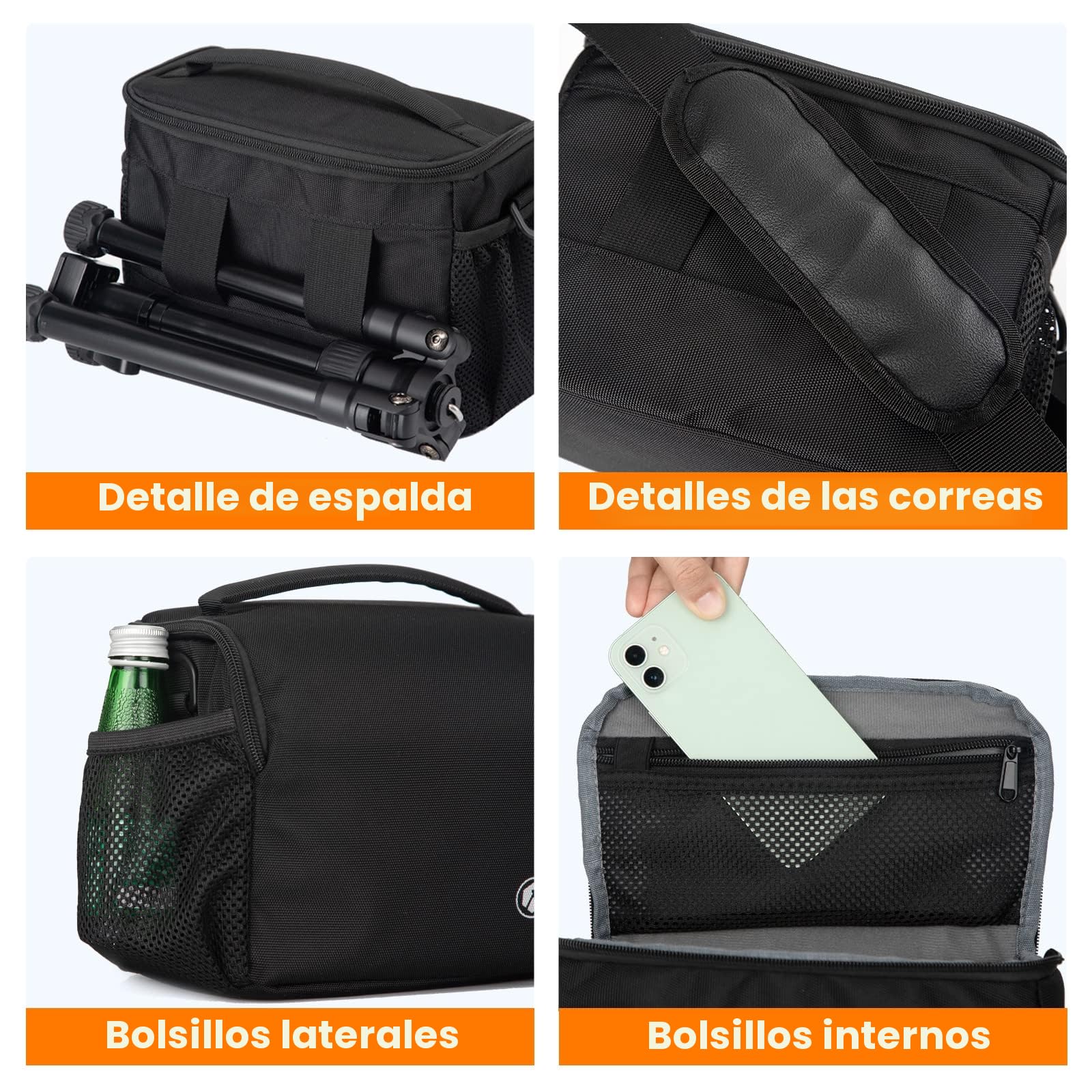 TARION Bolsa de Cámara DSLR Mensajero Pequeña, Bandolera para Cámaras SLR Sin Espejo Compactas, Estuche de Hombro Cruzado para Fotografía Callejera