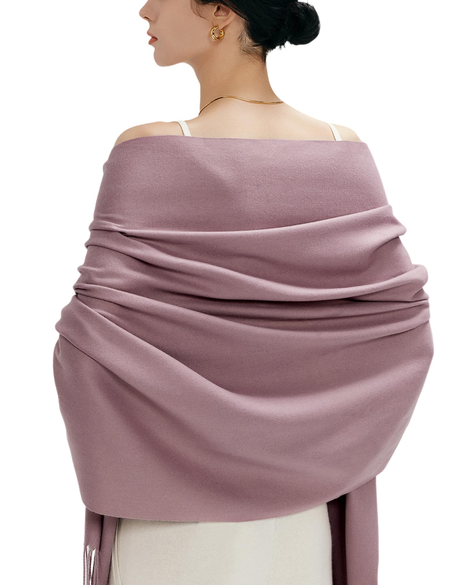 MaaMgic Sciarpa con Frange in Tinta Unita da Donna Morbida e Soffice di Misto Cotone per Autunno Invernale 200 * 70cm