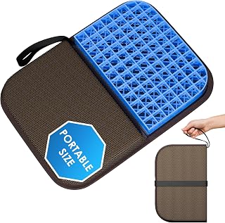WISIMMALL Gel Seat Cushion 14.5x10.5 Foldable for Sciatica, Tailbone, Coccyx Pain Relief - Car, Office, Wheelchair, Travel