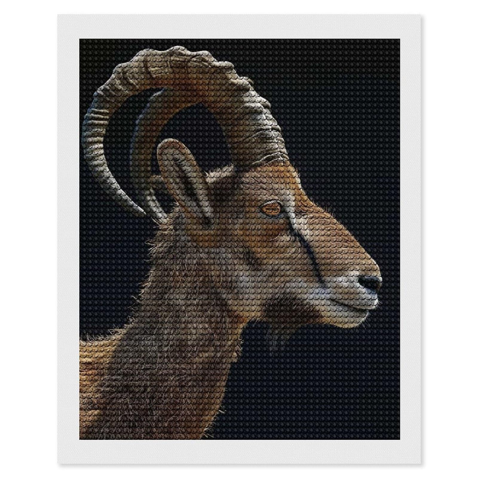 Junmoney Ibex Diamond Art Kit 16"x20", Neat Printed Canvas, Finish and Display, Relaxing DIY Hobby, Living Room Decor