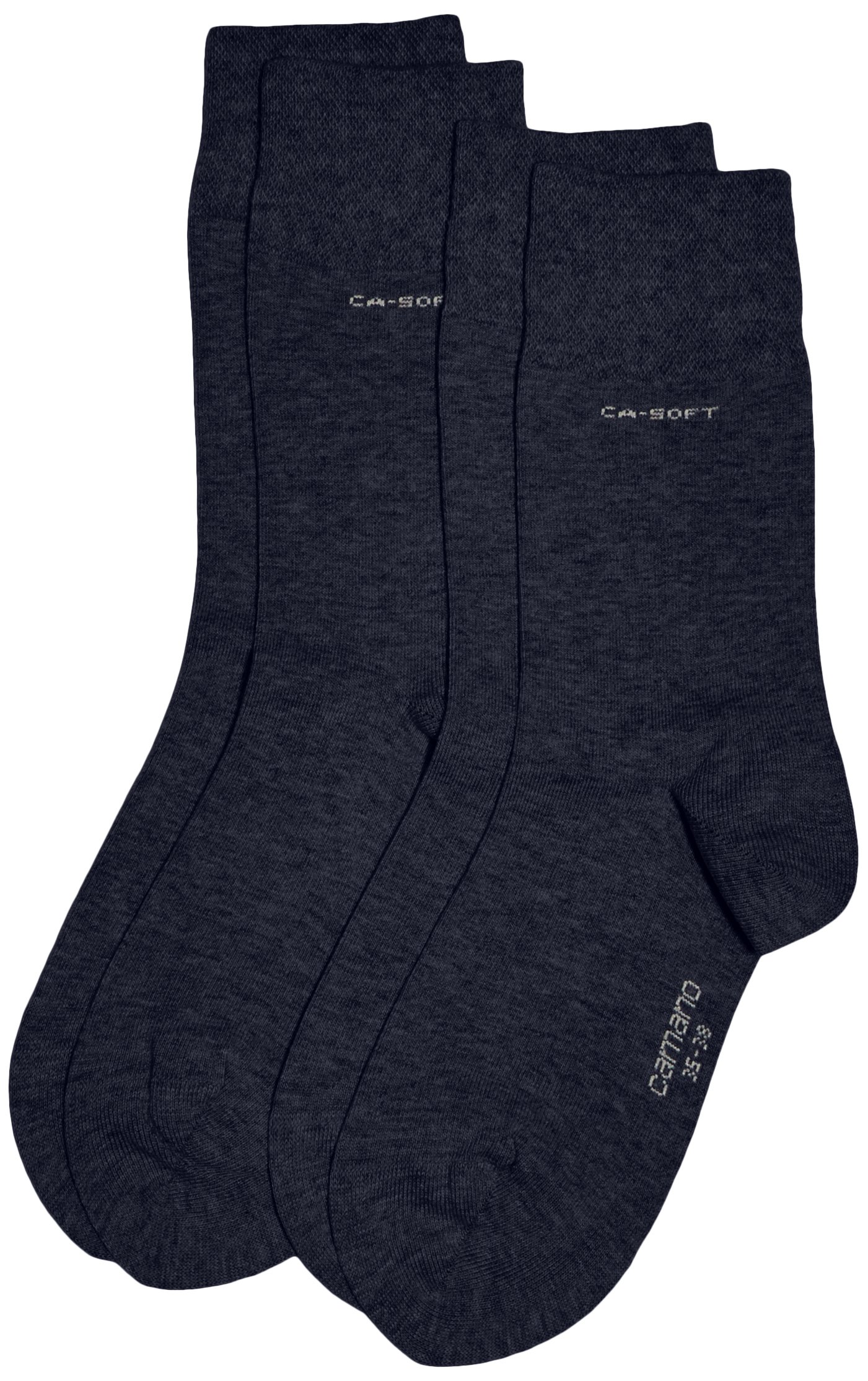 Camano Unisex 2er Pack einfarbige Socken mit verstärkten Zehen und Fersen Damen & Herren Strümpfe, Gr. 39/42 (Herstellergröße: 39/42), Blau (jeans 6)