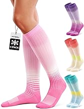 FITRELL 4 Pairs Compression Socks for Women & Men, 15-20mmHg Circulation Support for Athletic Travel Daily Wear