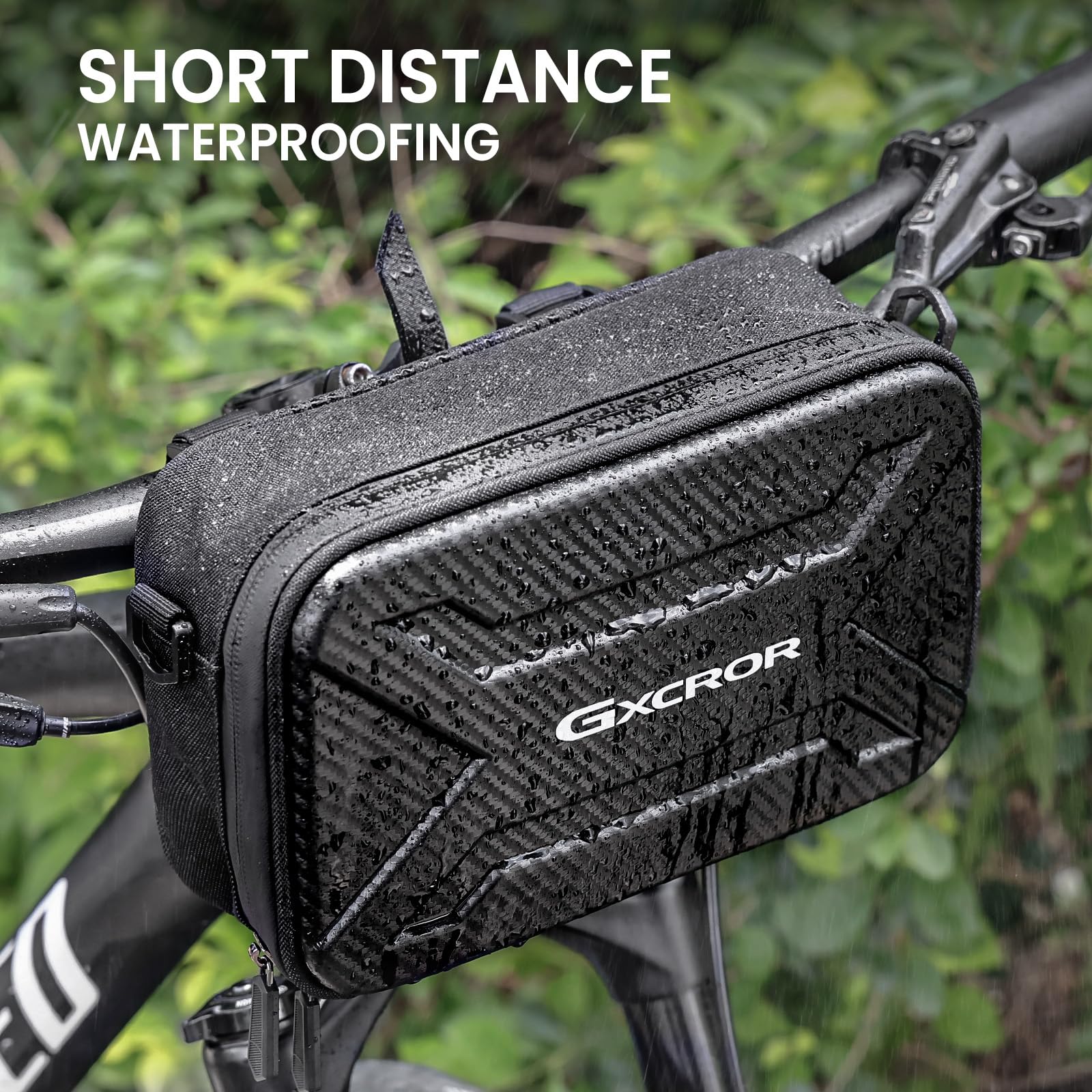 GXCROR Borsa da manubrio da 3 l, per bicicletta, con supporto magnetico, per manubrio, per bicicletta