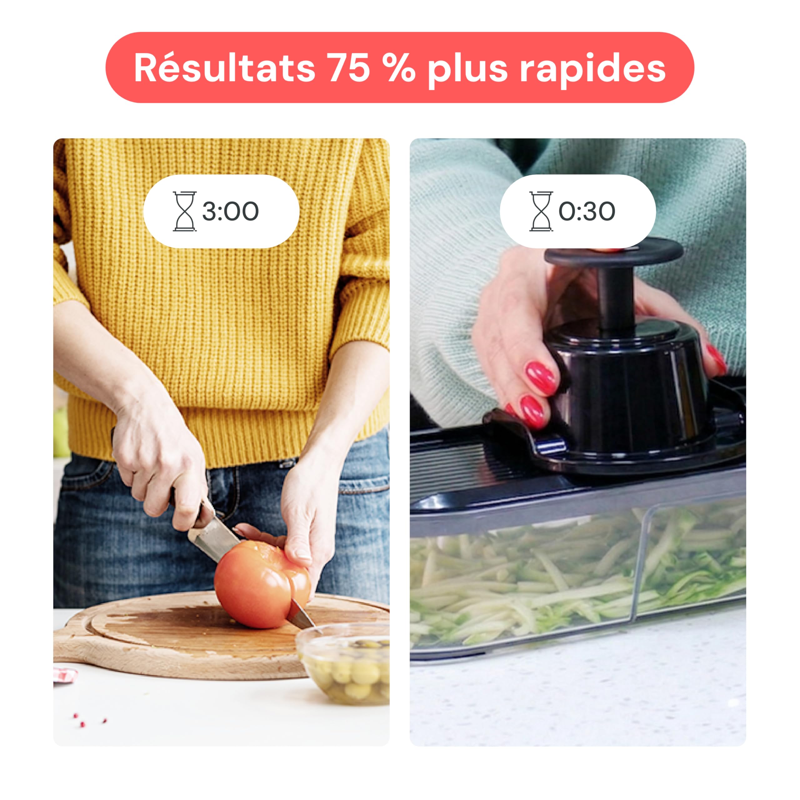 fullstar Fullstar Multifunctional Vegetable Slicer and Mandolin Slicer or Cube, Onions, Carrots, Cucumbers, Fries, Fruits, Vegetable and Cheese, Kitchen Accessories (Compact 6-in-1 Black) in use