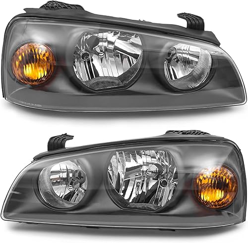 Juego de faros halógenos para Hyundai Elantra 2004 2005 2006 carcasa negra, carcasa negra, HY2502130, HY2503130 (lado del conductor + del pasajero)