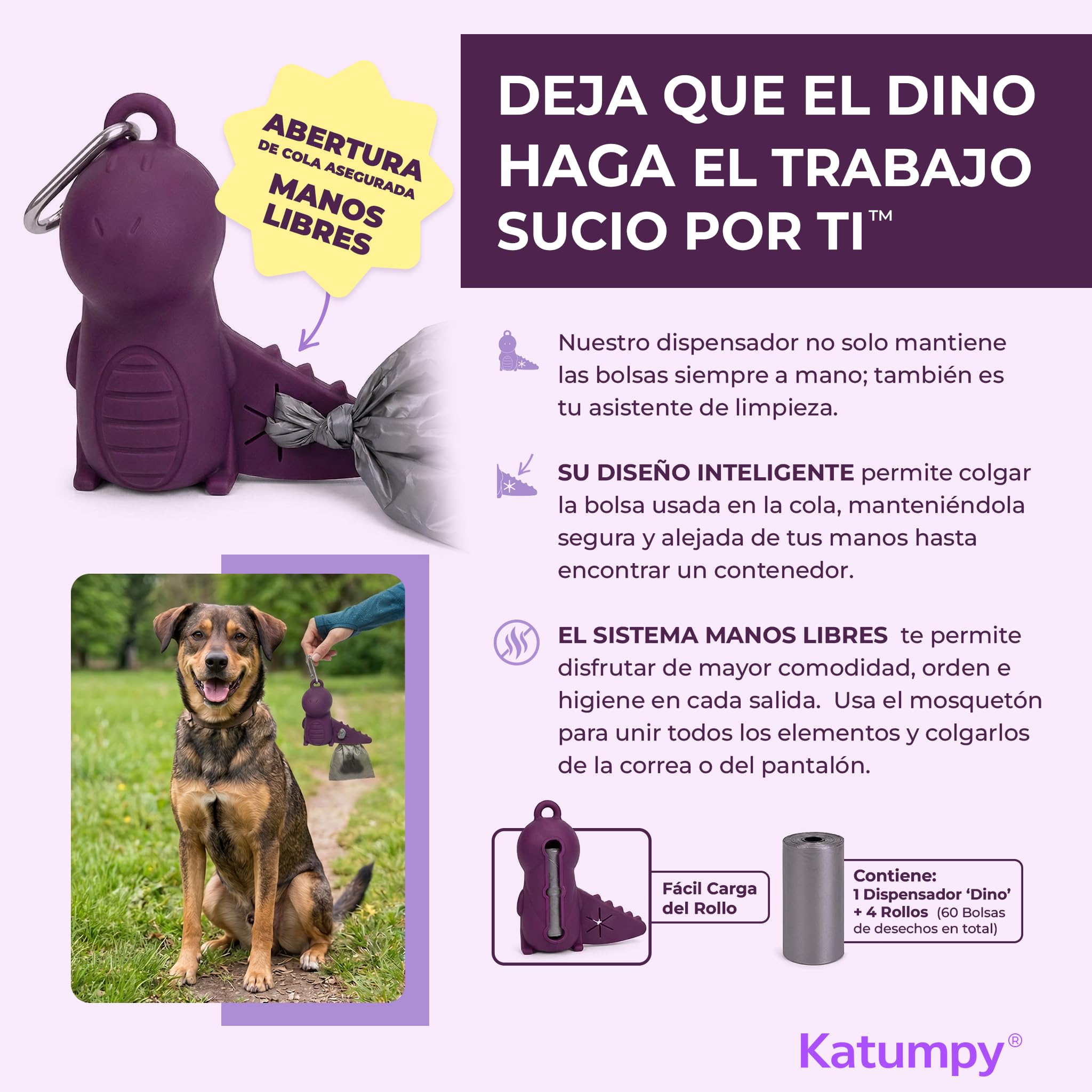 Set per la pulizia della bottiglia Pipi Cane | Bottiglia in silicone pieghevole, portatile e antigoccia da 400 ml | Include dispenser per sacchetti usati e 4 rotoli di sacchetti per cani |