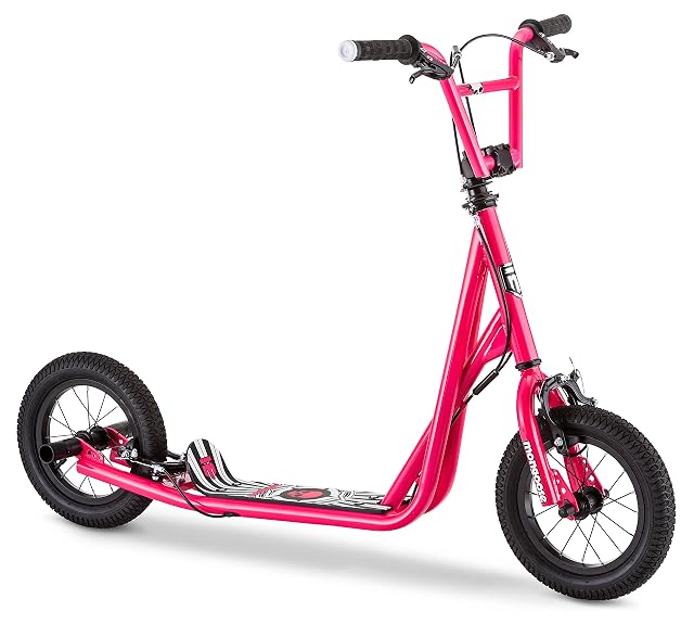 Mongoose Expo Kick Scooter BMX-Style Handlebar Brake Cable Rotor Wide Foot Deck for Kids Youth Boys Girls Ages