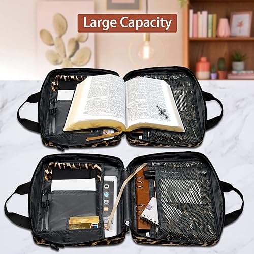 Miniatura 2 de Fundas para la Biblia para mujeres, estuche de la Biblia para niñas, tamaño extra grande con bolsillos, funda de libro con cremallera, funda para