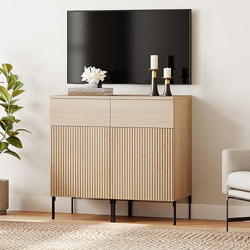 WAMPAT 31.5" Fluted TV Stand TVs up to 35", 2