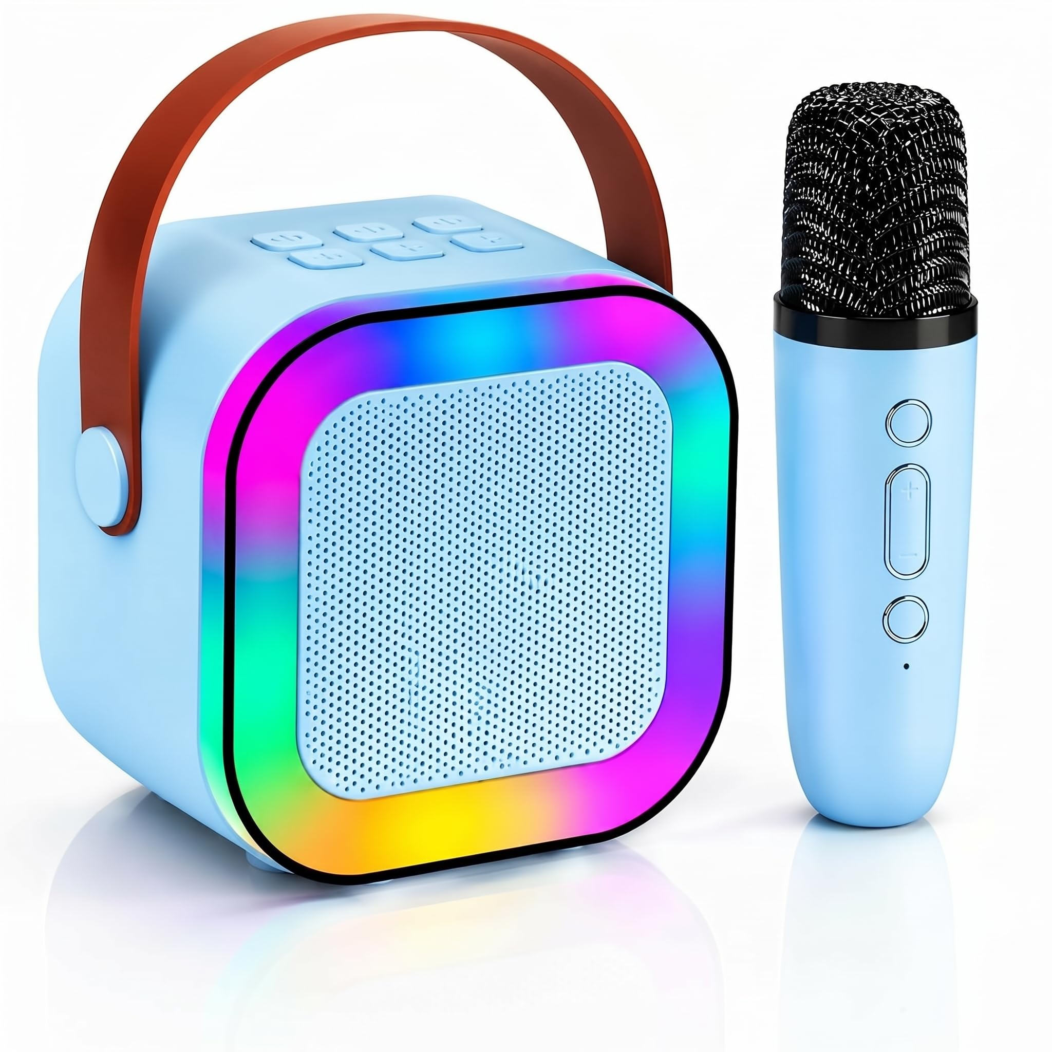 Rechargeable Karaoke Mic | Wireless Bluetooth Speaker with Microphone | 5 Voice Changer Modes, LED Lights | Portable Singing Toy for Kids & Adults-image-46