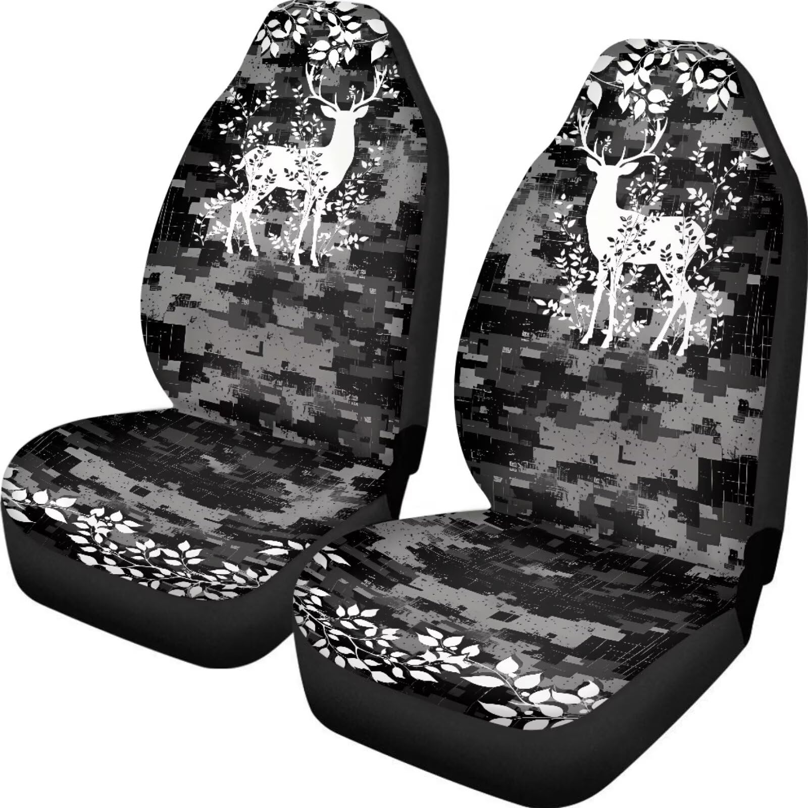 UNICEU Car Front Seat Cover Universal Fit 2 Piece Stretchy Breathable Protector