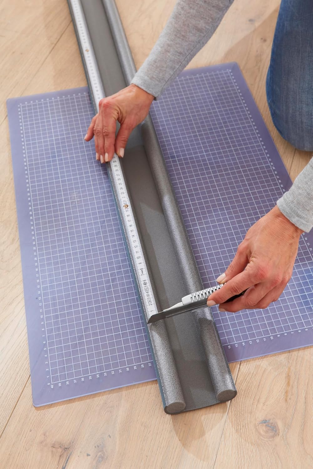 tesamoll® Door-to-Floor Double-Roll, Non-Adhesive Draft Excluder - for Gaps up to 22mm