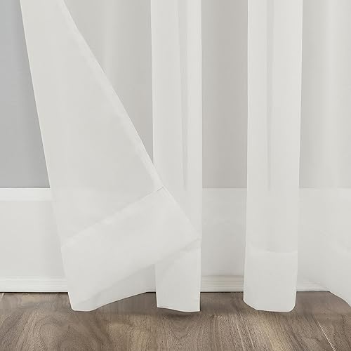 Miniatura 4 de No. 918 Mallory - Cortina de gasa transparente con bolsillo para barra, 59 x 108 pulgadas, cáscara de huevo