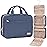NISHEL Travel Toiletry Bag for women, Portable Hanging Organizer for Travel-Sized Shampoo, Conditioner, Brushes Set, Makeup Accessories, Medium Size, Aegean-Blue