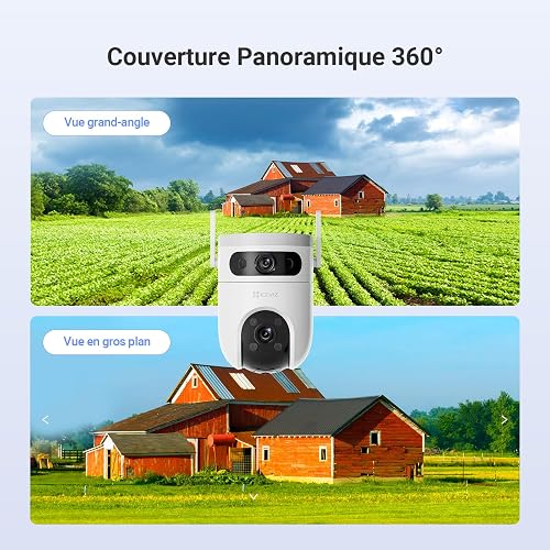EZVIZ H9C 3K+3K Caméra Surveillance Wifi Extérieure à Double Objectif, 360° PTZ camera, Suivi Auto, Détection de Forme Humaine/Véhicule,Défense Active,Vision Nocturne Couleur 40M, Audio Bidirectionnel - 3