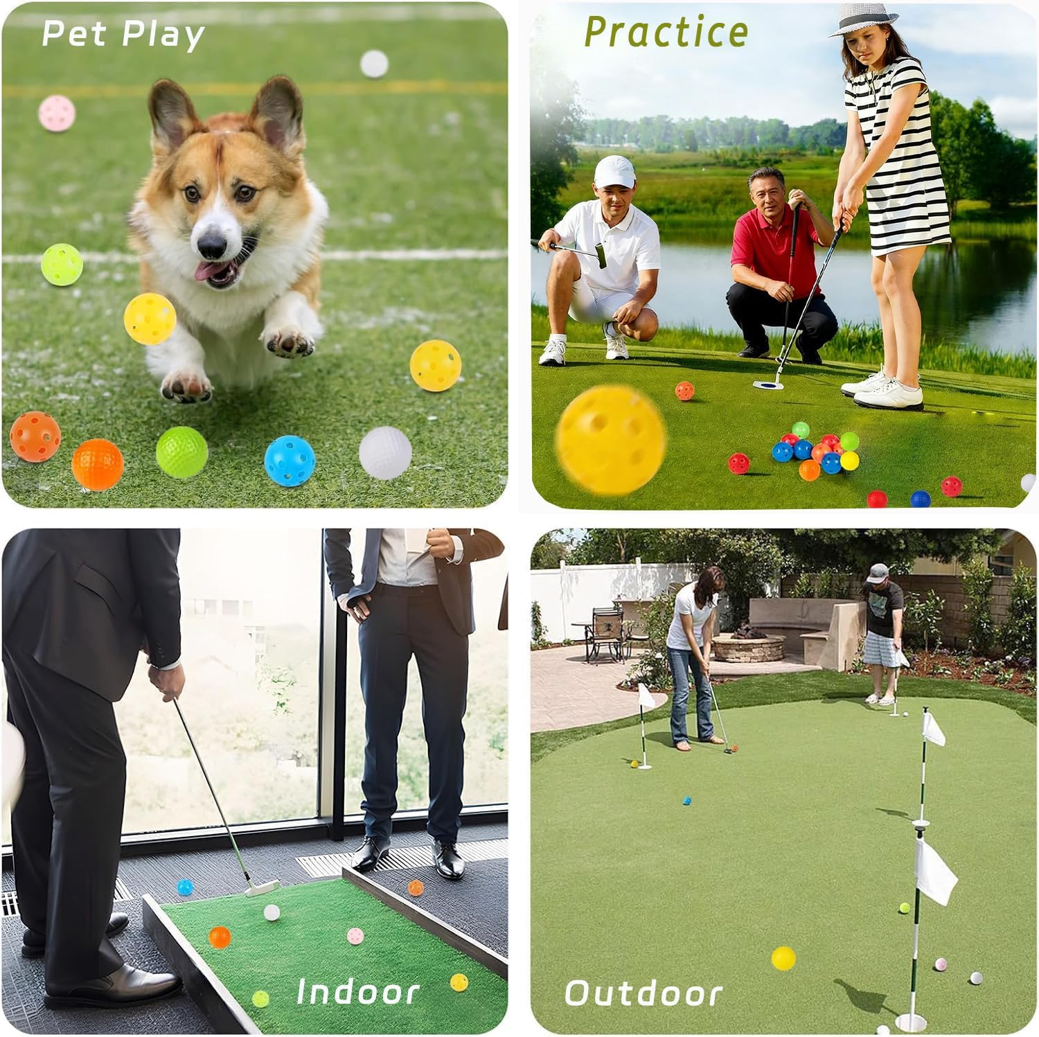 20 Pack Colored Plastic Golf Balls, 41mm Practice Golf Balls, Realistic Feel and Long Lasting,Limited Fligh Plastic Golf Training Balls for Backyard, Simulated Golf Balls for Indoor or Outdoor - Image 9