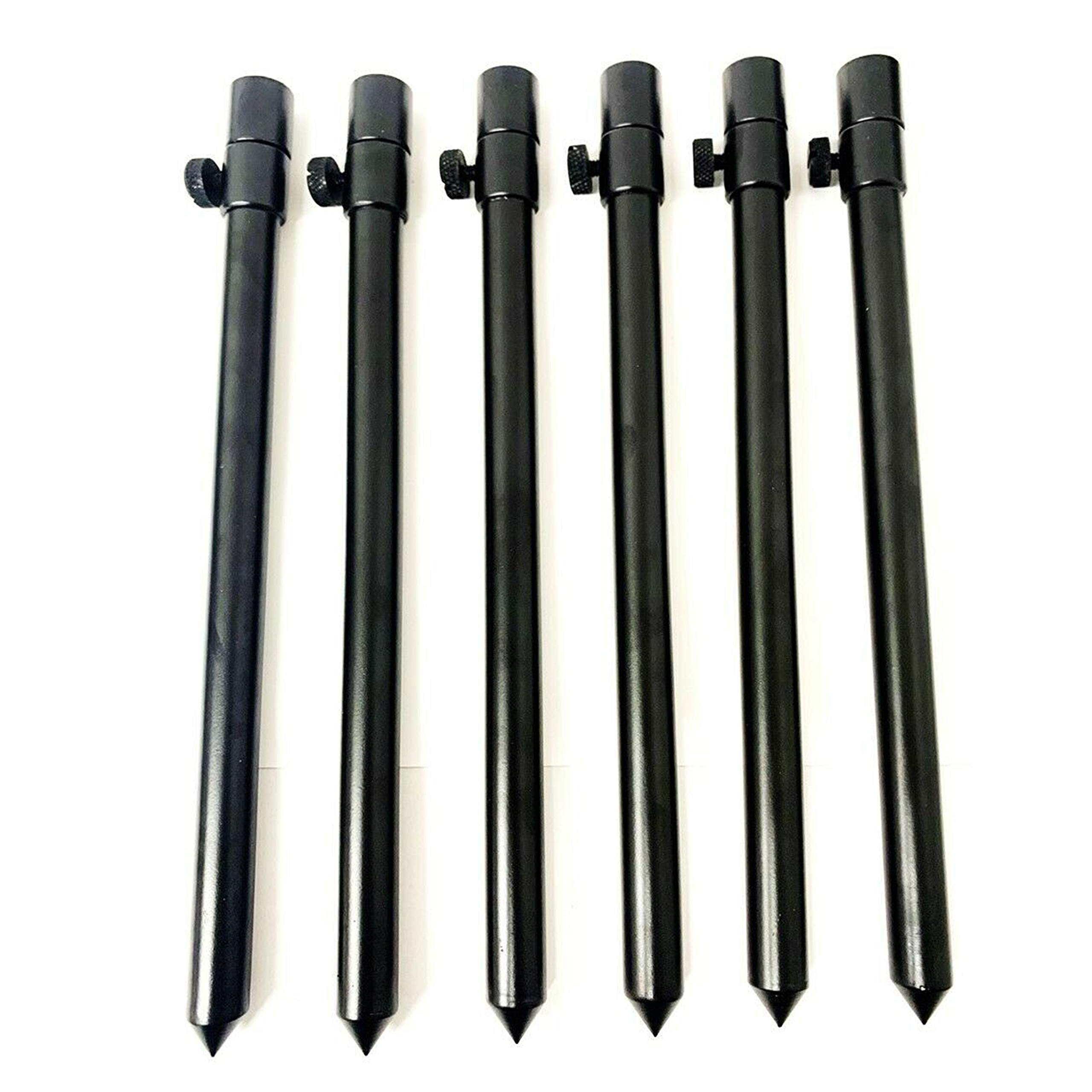 Lidsters Fishing Supplies Ltd Black 6 X 30-50Cm Thick 16Mm Carp Coarse Ali Banksticks Bank Sticks