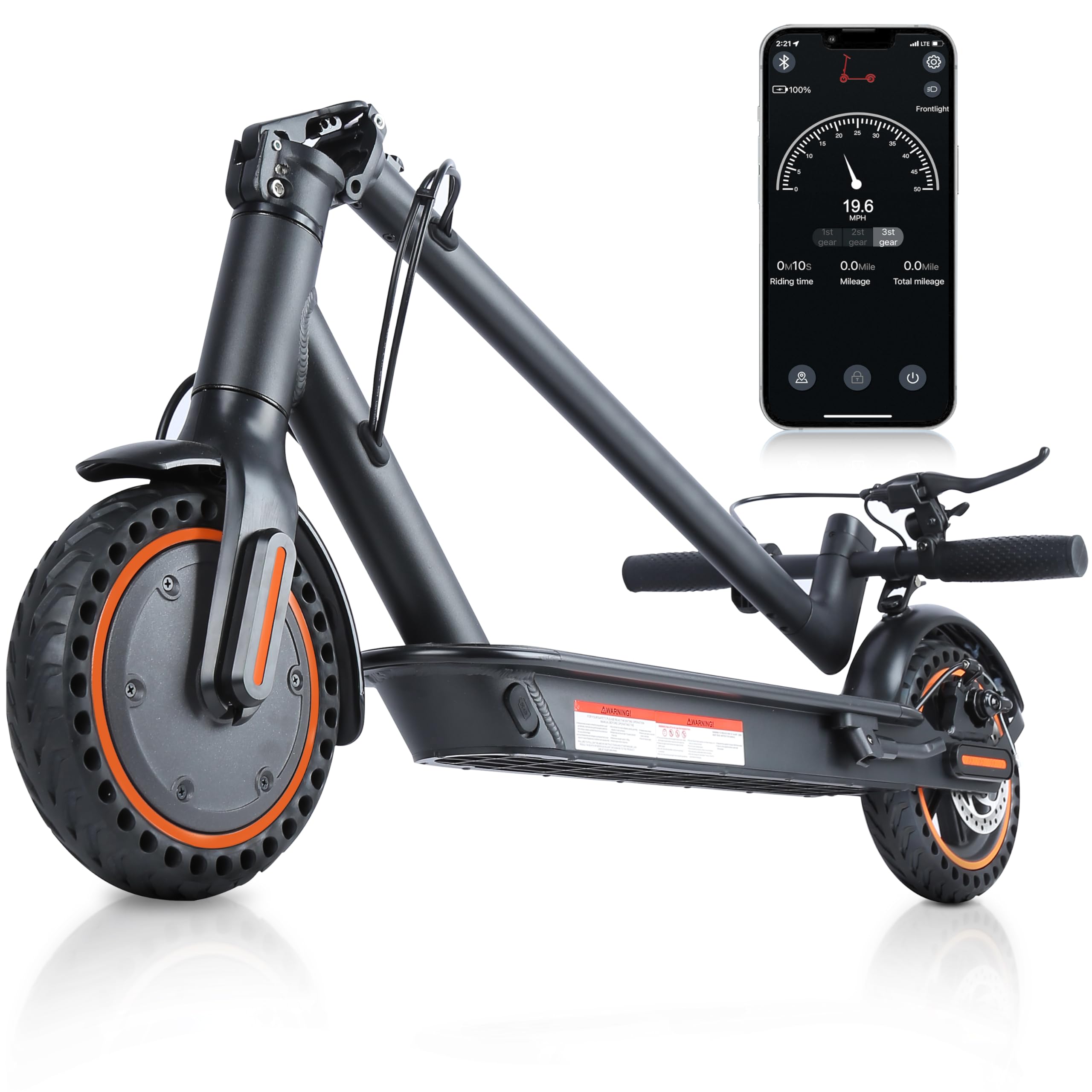 Electric Scooter 500W Motor Top Speed 19MPH 21 Miles Long Range Foldable Electric Scooter for Adults with Dual