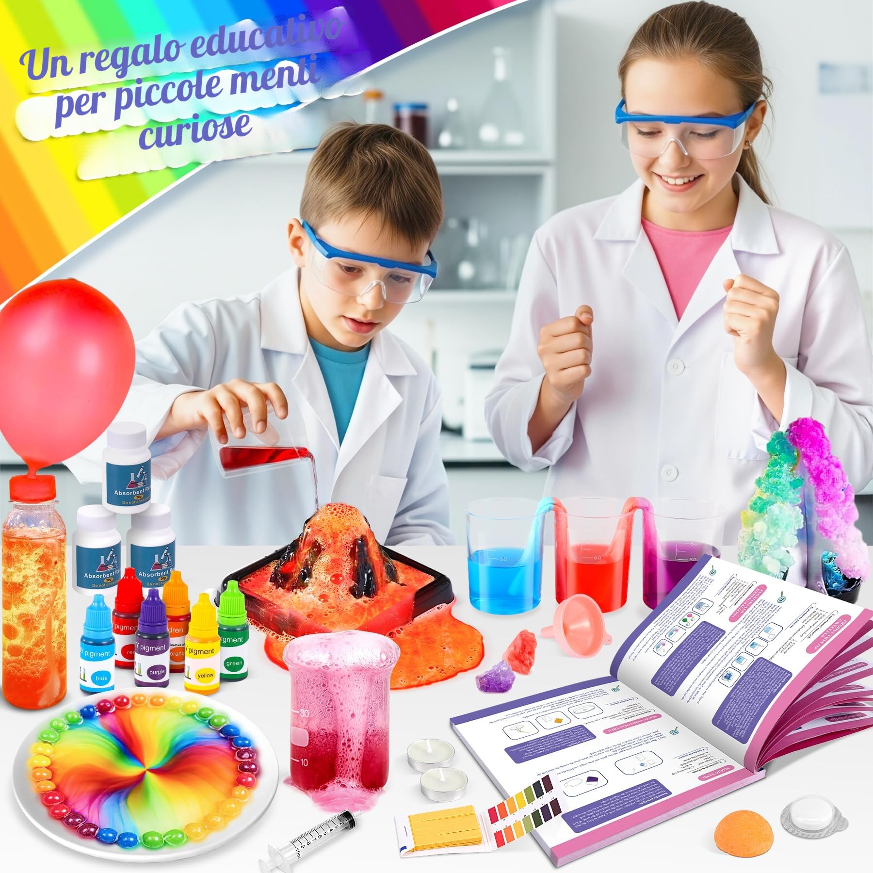 80+ Esperimenti Scientifici per Bambini - Esperimenti di Chimica - Giochi Bambini 6 7 8 9 10 Anni - Regalo Bambina Bambino