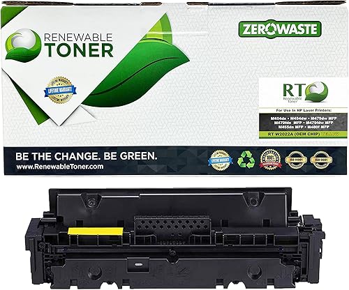 Renewable Toner Cartucho de tóner de repuesto compatible para impresoras láser HP 414A W2022A M454 M479 MFP (amarillo con chip OEM)