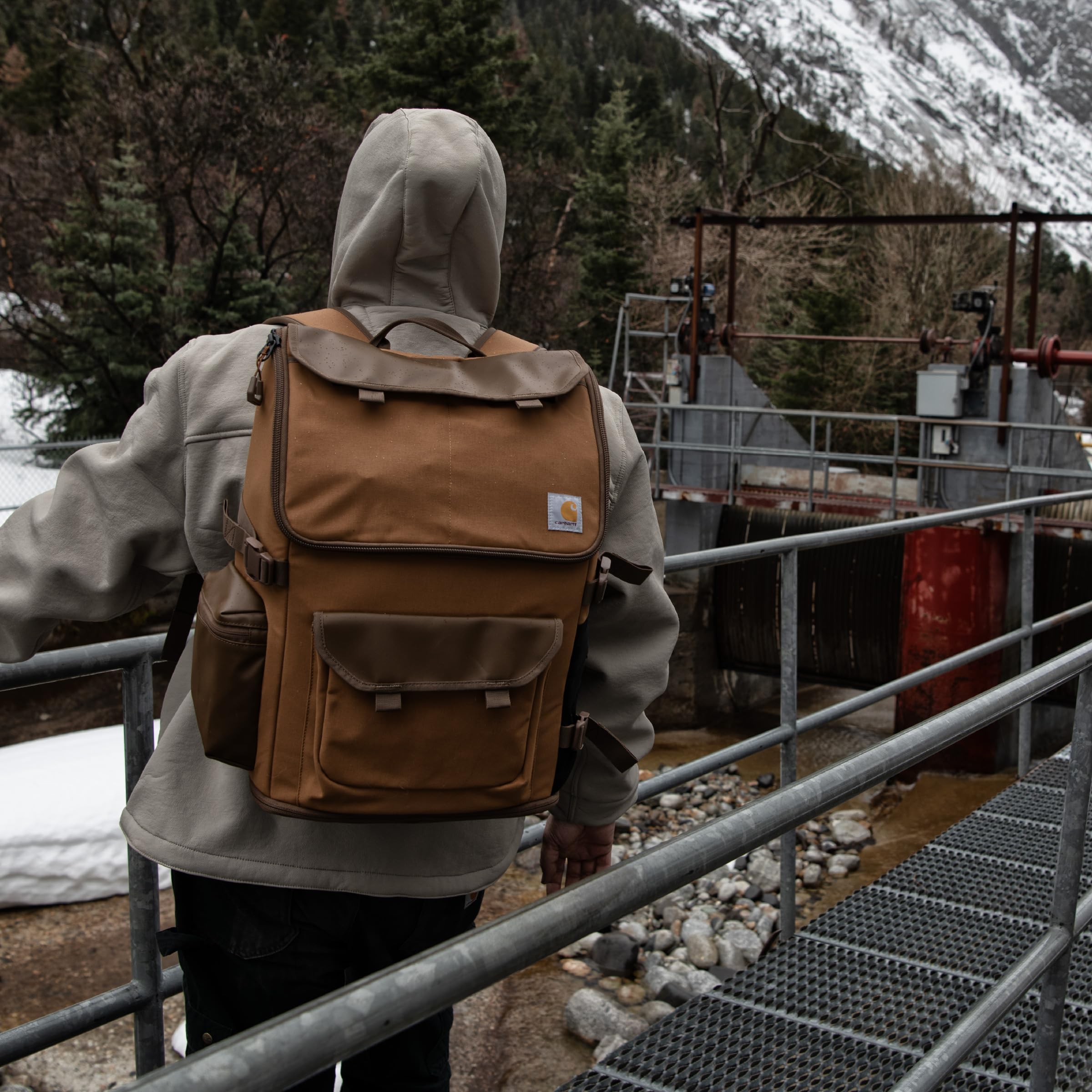 Carhartt, Mochila impermeable unisex de nailon de 35 L, resistente, con funda para portátil de 15 pulgadas, Asfalto, Talla única
