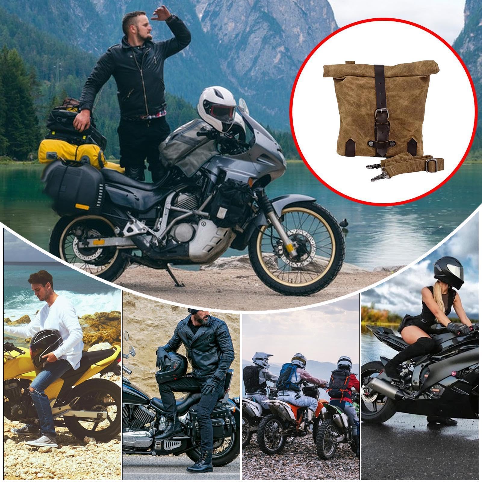 Generico Motorradgepäcktasche - Vintage Werkzeugset aus gewachstem