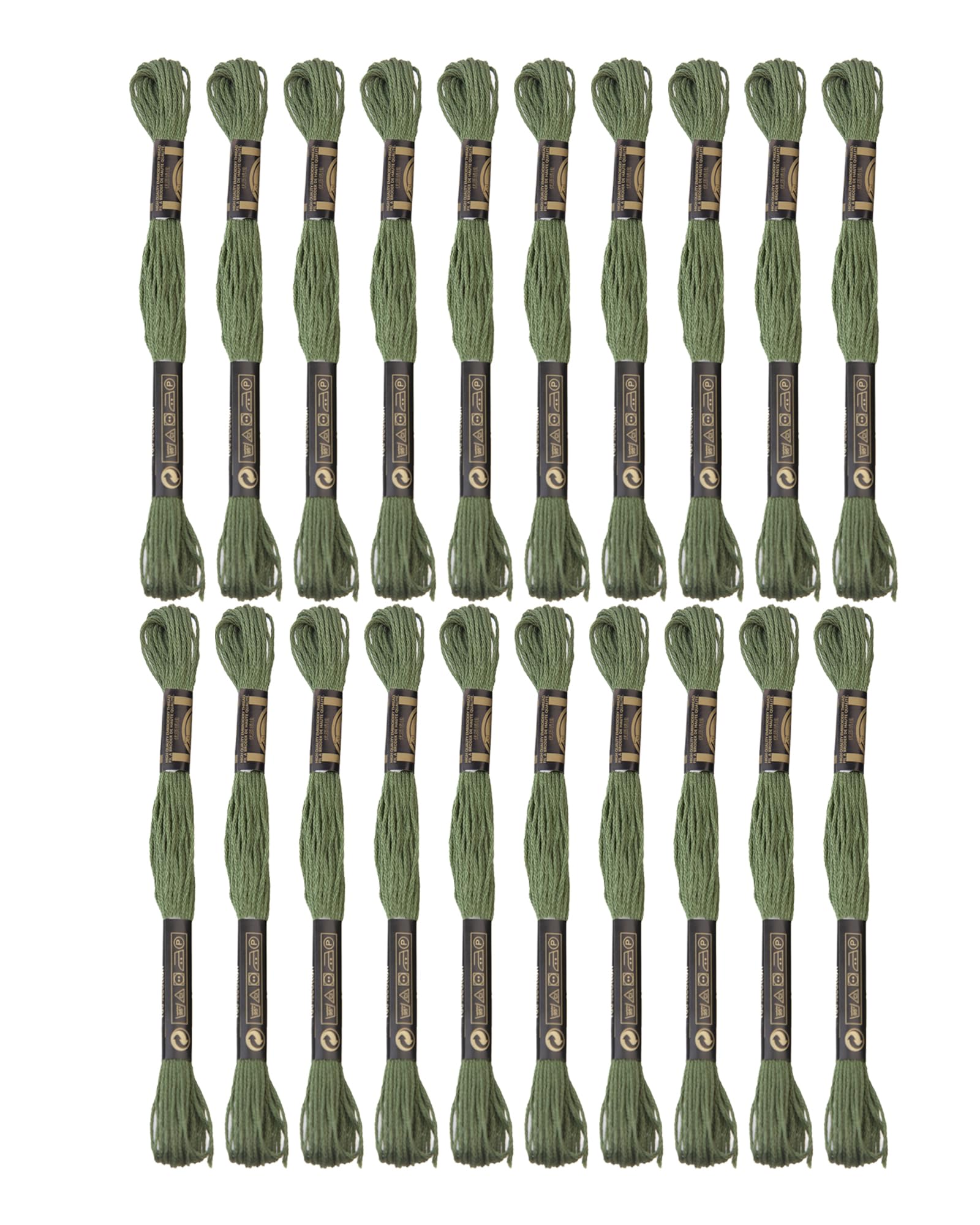 24 Skeins Embroidery Cotton Floss is 100% Egyptian Long Fiber Cotton of 8.75yds Each Cotton Cross Stitch Thread for Hand Embroidery DIY Creation and Friendship Bracelet String. (24, Dark Green)