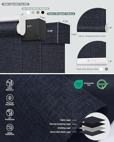 Miniatura 54 de Yoolax Persianas motorizadas con control remoto, persianas inteligentes opacas de tela motorizada funcionan con Alexa, persianas automáticas