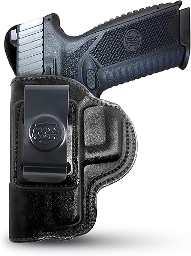 Miniatura 9 de PH - Funda de cuero genuino para pistola F&N 509, funda táctica de cuero Iwb F&N 509, funda de cuero oculta para transporte, cómoda apéndice de