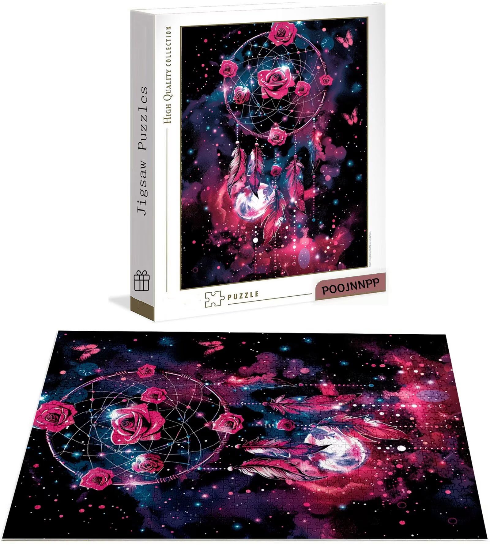 B5386 Puzzle z motywem łapacza snów, 1500 elementów, puzzle drewniane klasy premium, jakość premium, klasyczne puzzle, "zrób to sam", duże maty do puzzli, 87 x 57 cm, gra głosowa dla całej rodziny lub