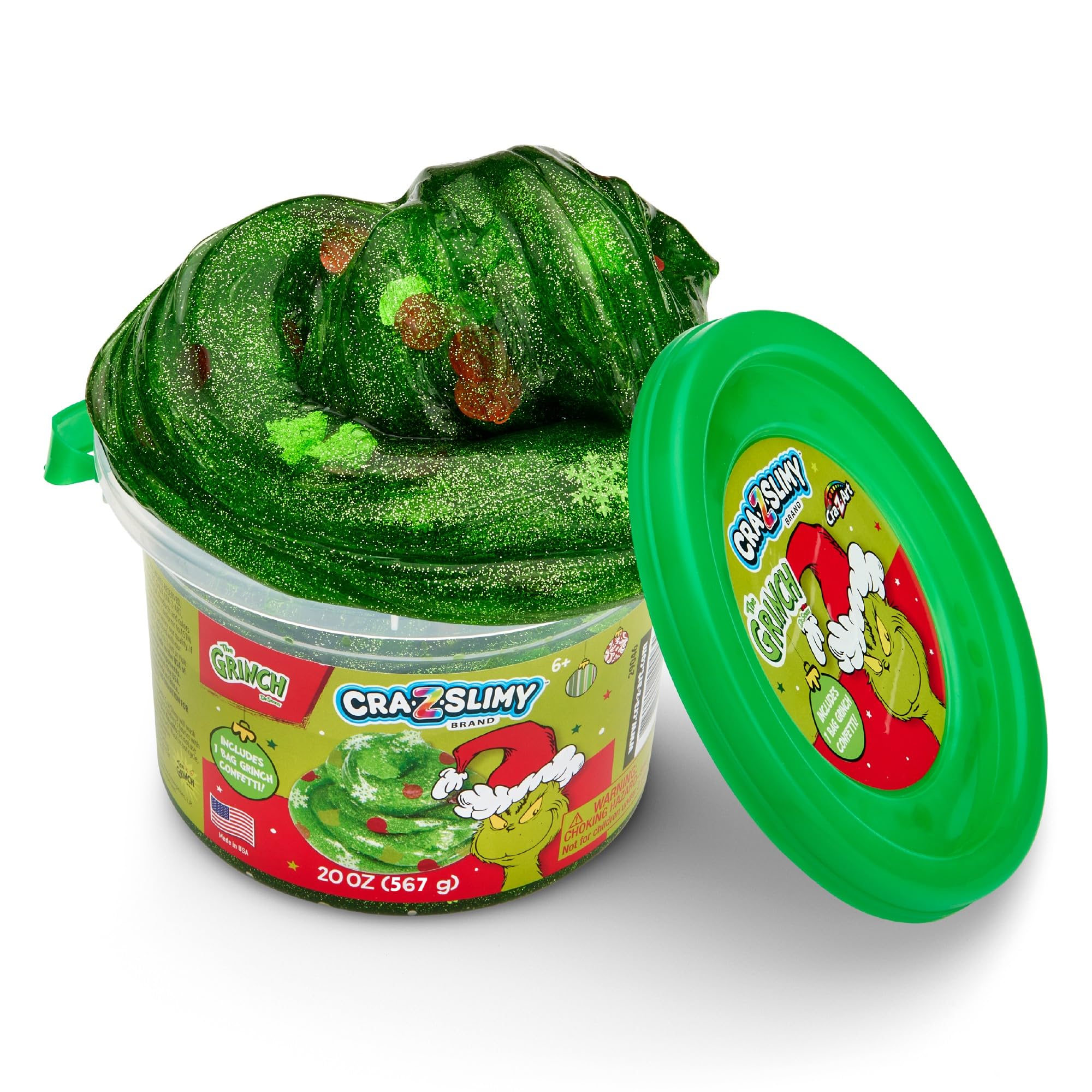 Amazon.com: CRA-Z-Slimy The Grinch Green Glitter Slime Tub, 20 oz