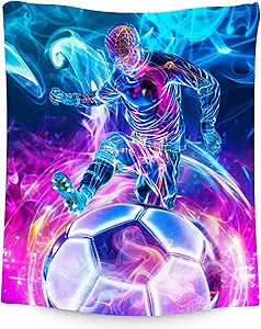 Soccer Blanket Gifts, Kids Blankets for Boys, Warm Flannel Sports Theme Throw for Sports Lovers, 60"x80"