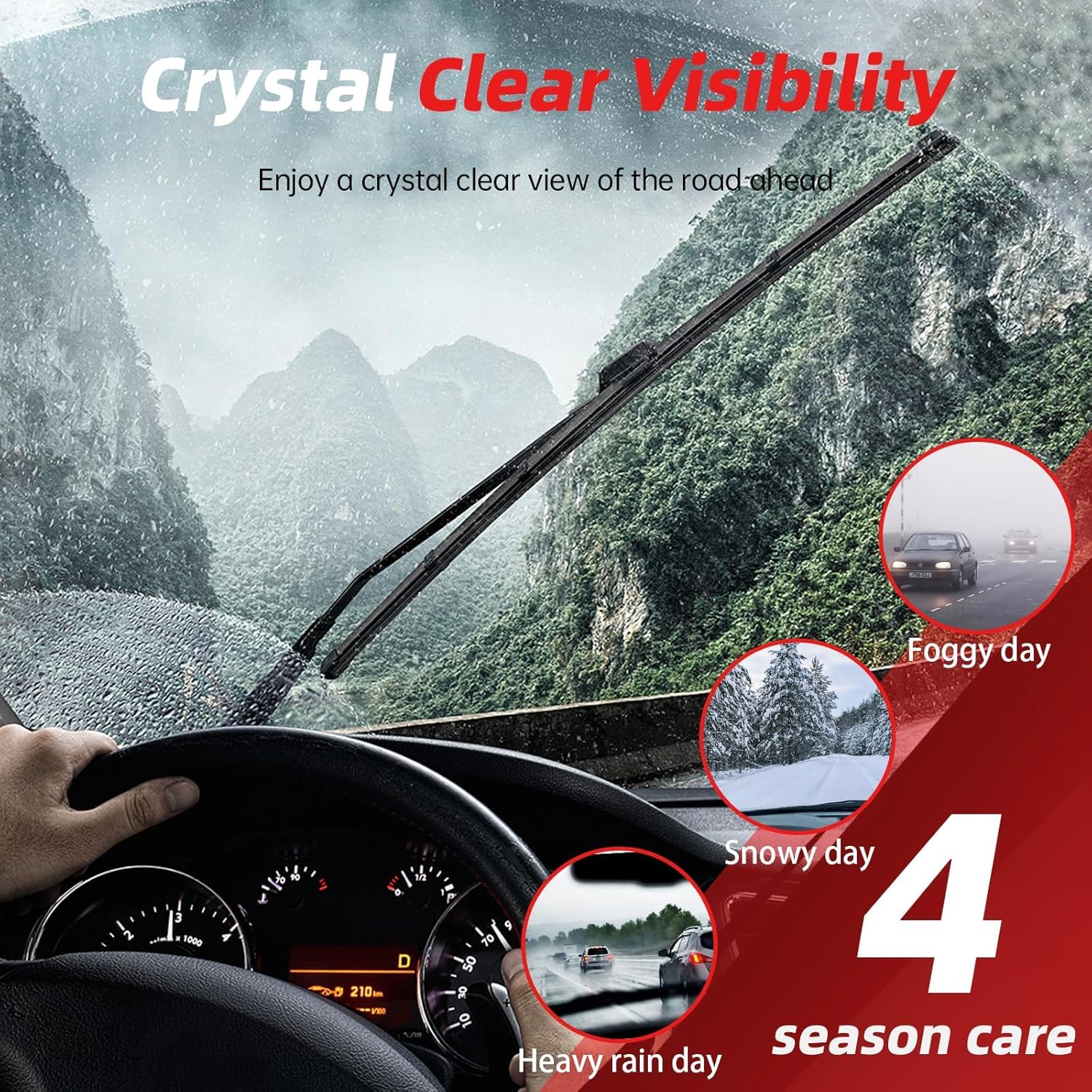 OTUAYAUTO Windshield Wiper Blades Replacement for Subaru Outback 2020-2024 All-Extreme Weather Performance Quiet No Trace Front and Rear Wipers Top Lock 26"+18"+16" (Pack of 3)