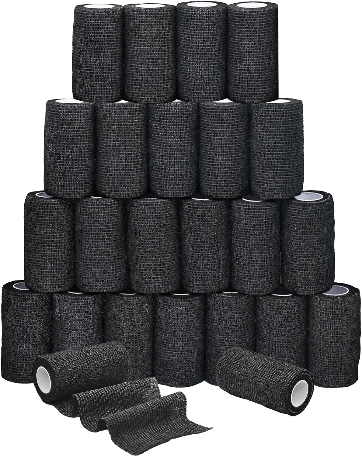 Self Adhesive Bandage Wrap 24 Pack 4" x 5 Yards, Elastic Cohesive Tape, Stretch Athletic Tape for First Aid Sports Wrist & Ankle, Vet Wrap for Horses & Dog (Multi-Color)