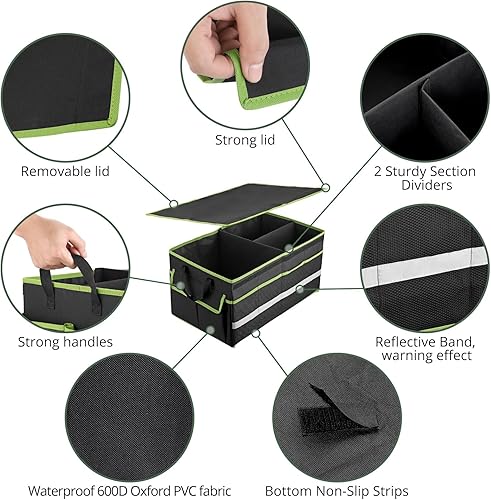 Miniatura 2 de EYPINS Organizador de maletero de automóvil con tapa, organizador plegable de 50 L, organizador de almacenamiento resistente e impermeable para
