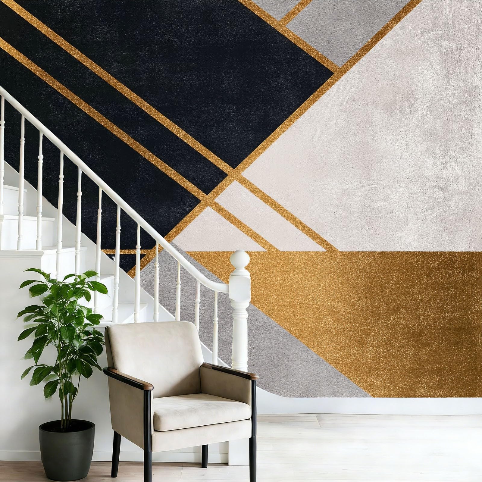 Tapeta 3D z włókniny minimalistyczne linie 350 x 256 cm tapeta ścienna salon sypialnia dekoracja ścienna czarno-biała