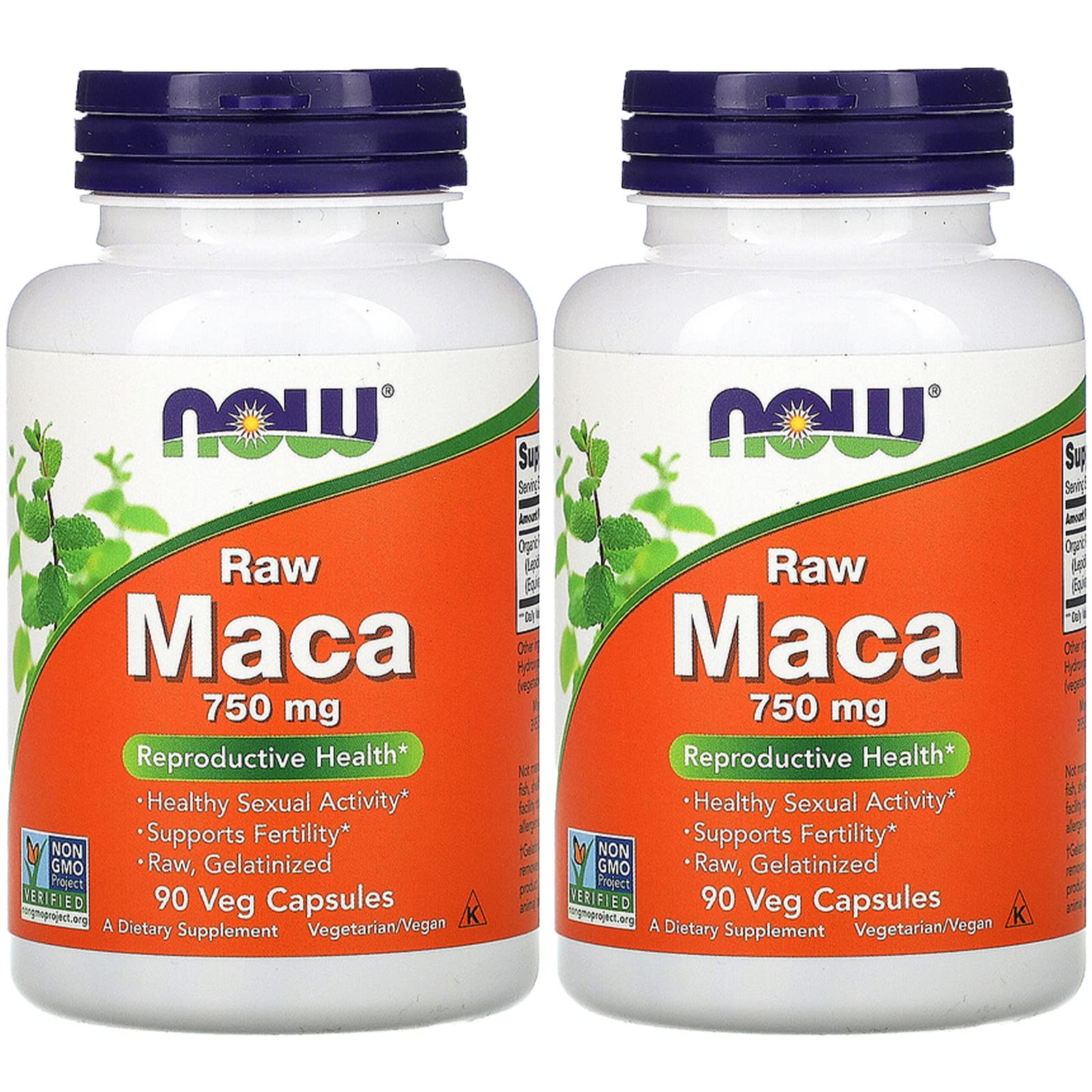 NOW Foods, (2 Pack Maca, Raw, 750 mg, 90 Veggie Caps