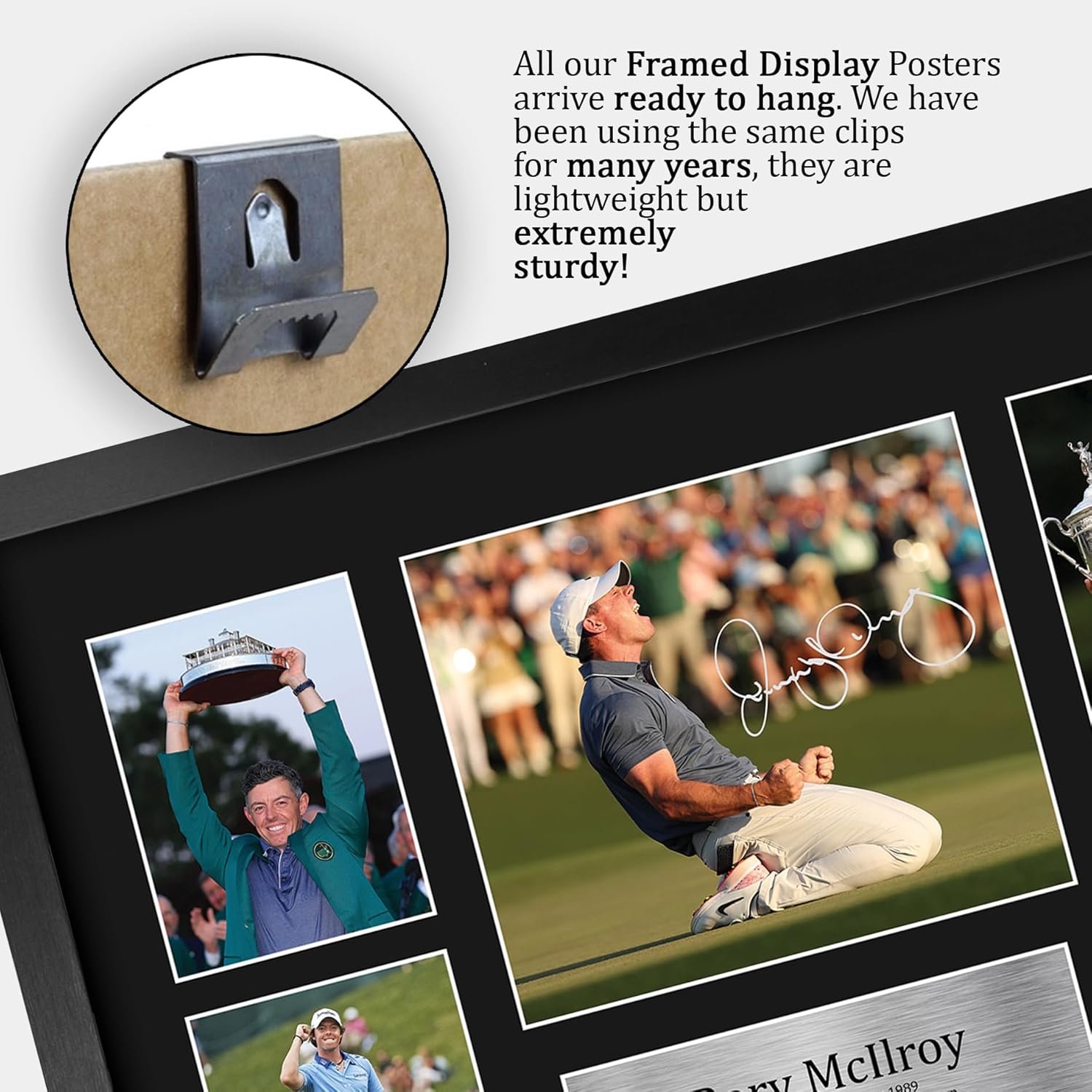 HWC Trading Rory McIlroy Gifts Printed Signed Autograph Picture for Golf Memorabilia Fans - 16" x 12" Framed