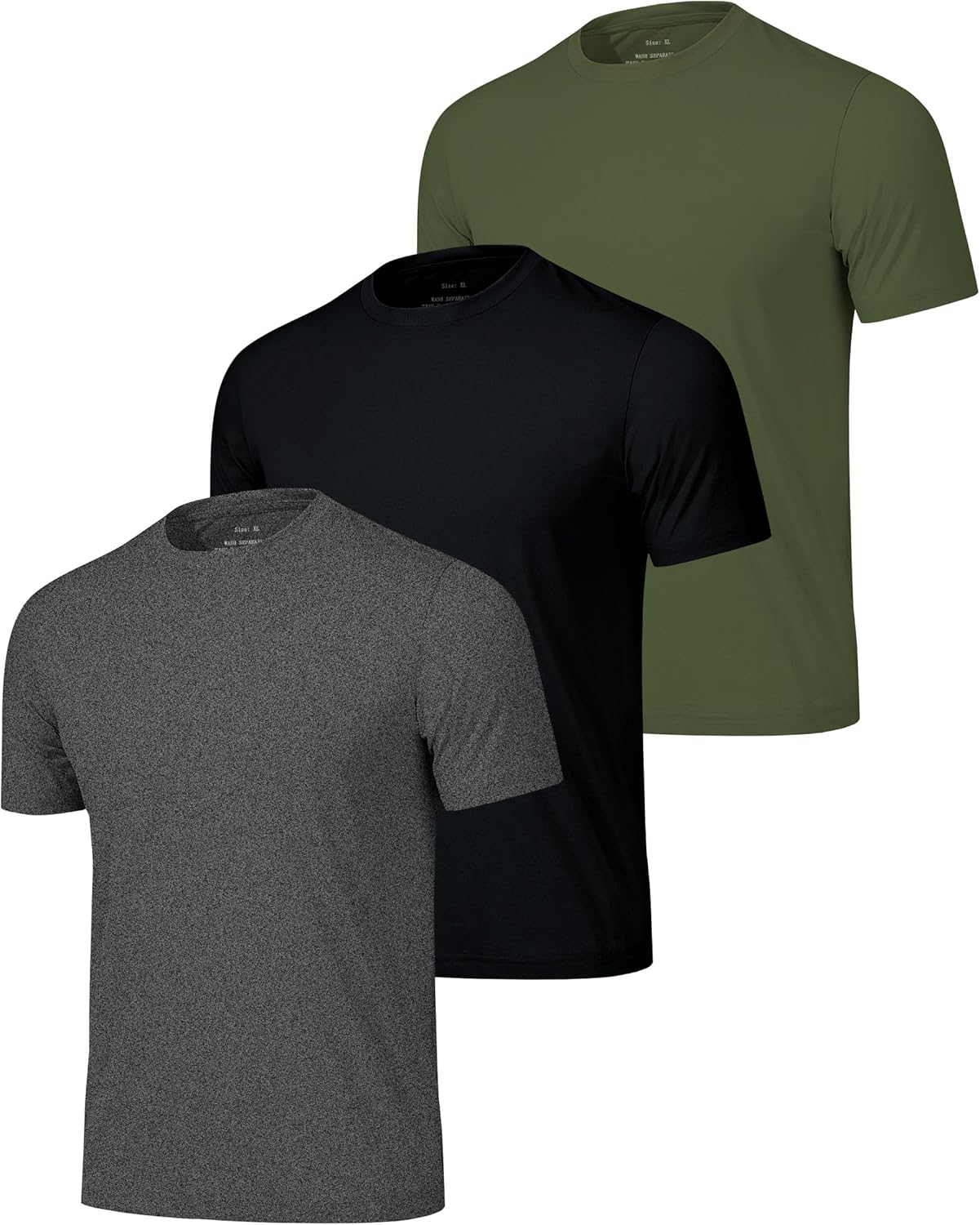 Mens T-Shirts 3 or 5 Pack, UPF 50+ Sun Protection Casual Athletic Cotton Tee, Regular Fit for Gym Running Training