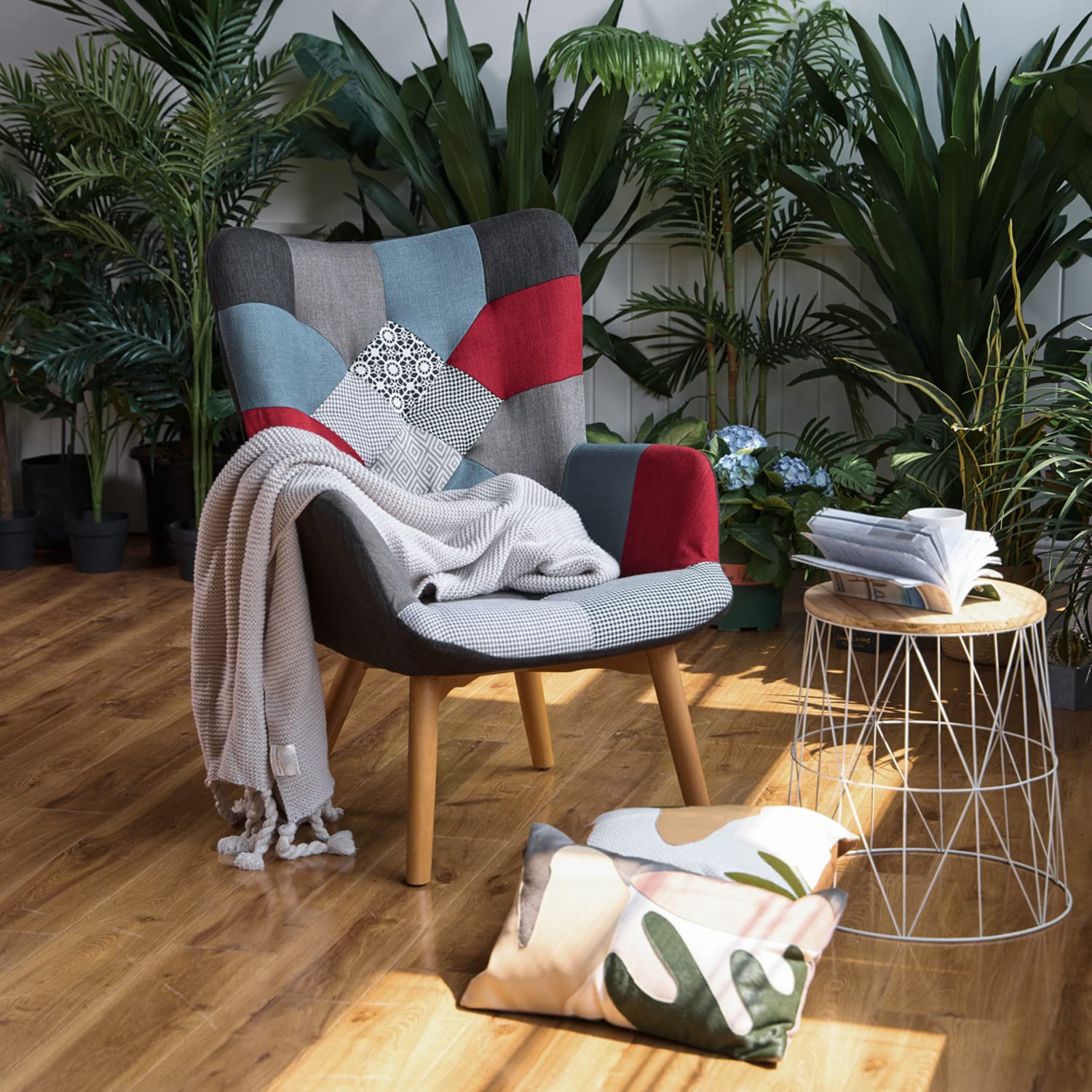 MEUBLE COSY Lot de 4 Chaises de Salle à Manger Rétro Fauteuil Assise rembourrée en suédine